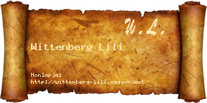 Wittenberg Lili névjegykártya
